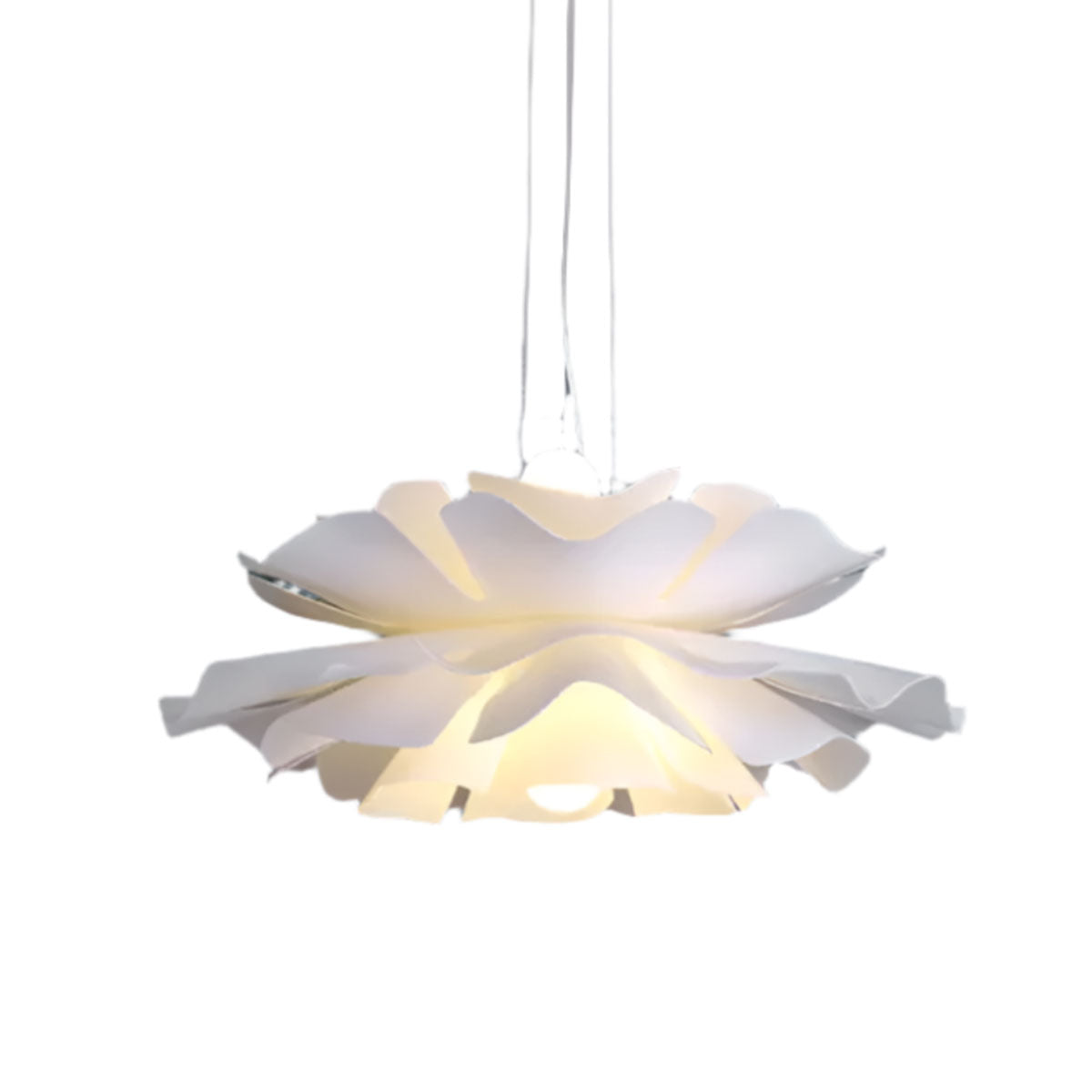 White Acrylic Blooming Floral Pendant Light