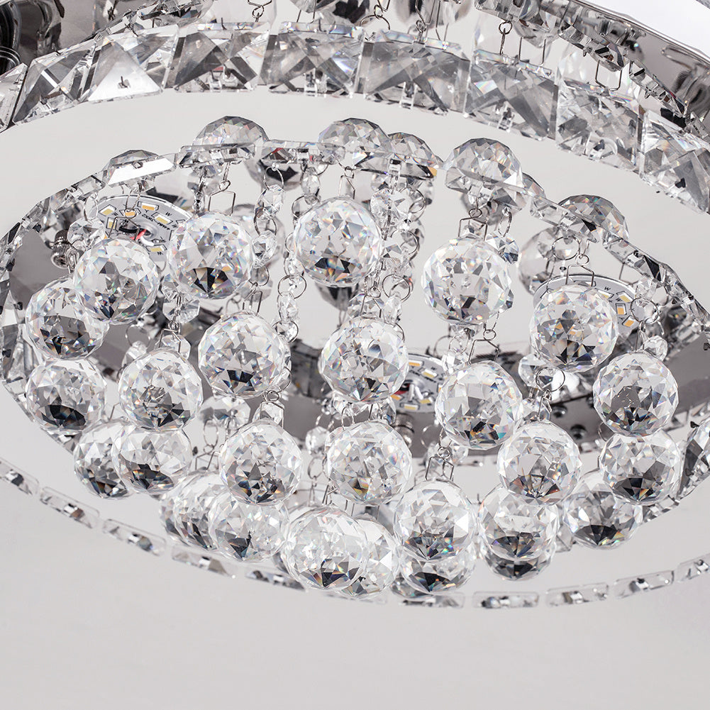 Crystal Raindrop Semi-Flush Mount LED Ceiling Light