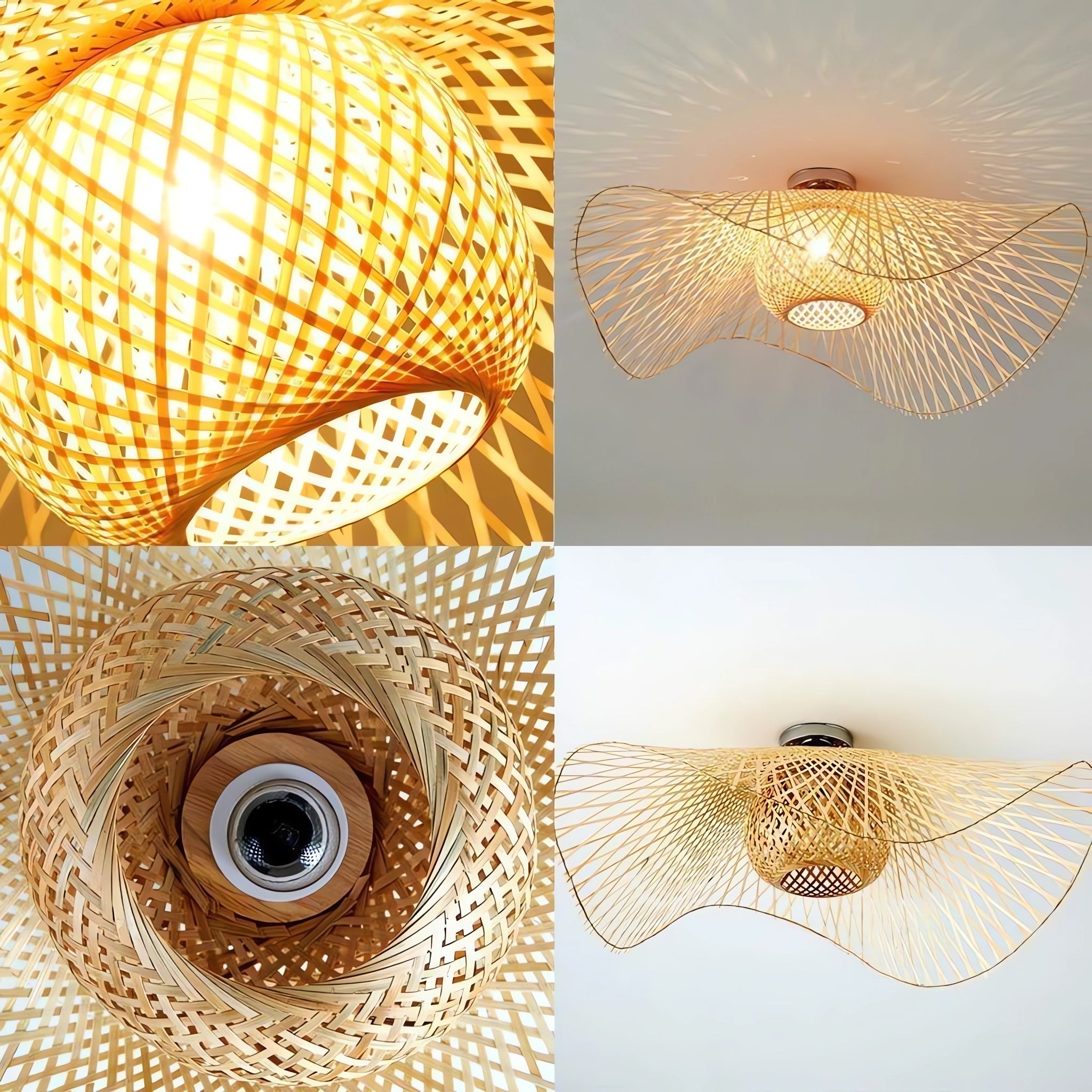 Bamboo Wave Art LED Ceiling Light