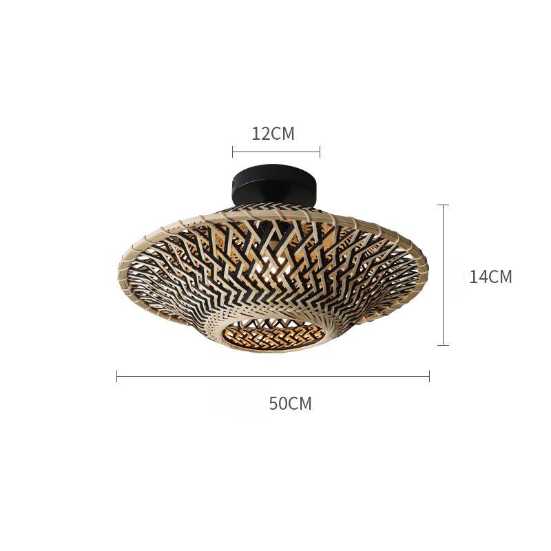 Bamboo Radiance Handwoven LED Ceiling Light