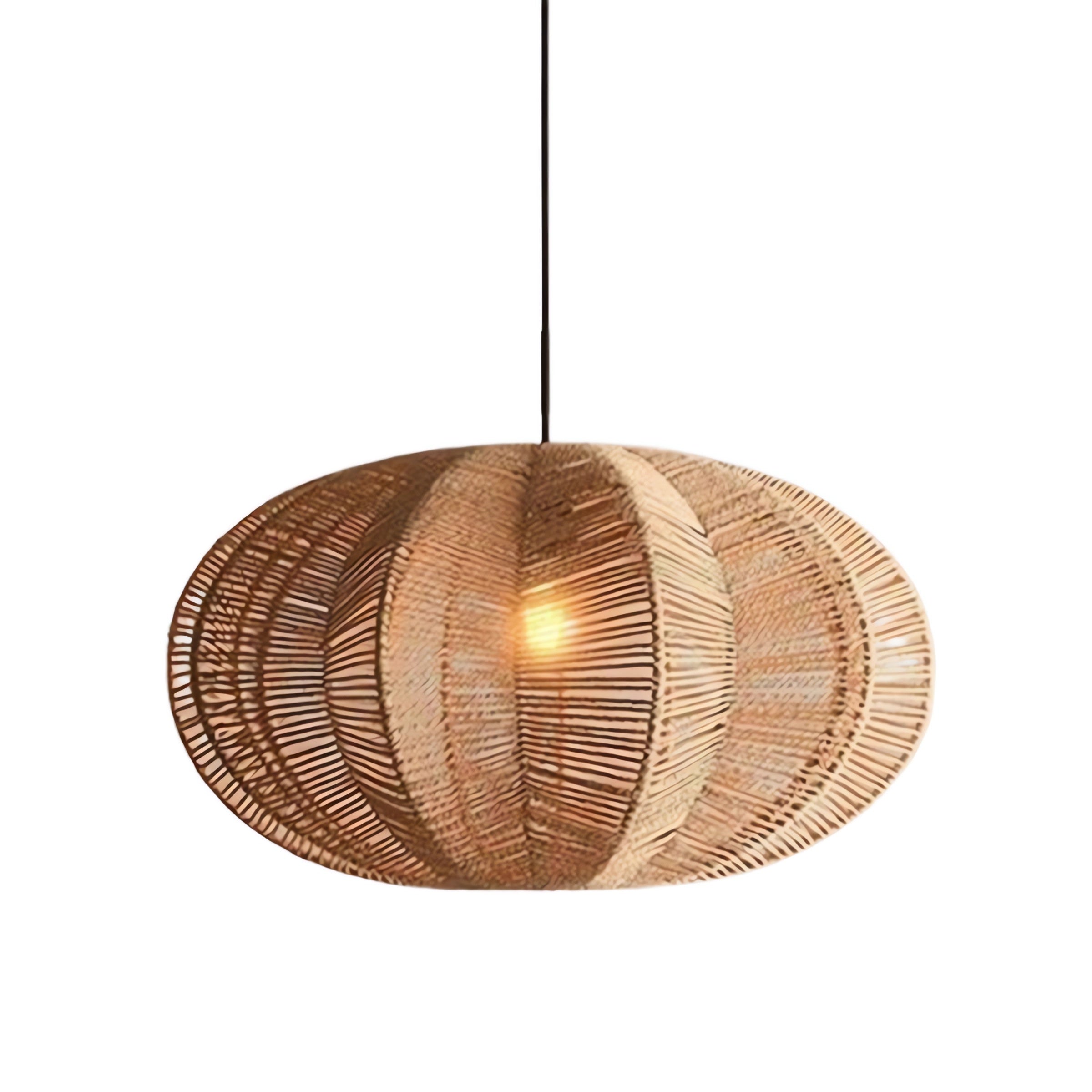 Natural Handwoven Hemp Rope Oval Kitchen Pendant Lighting