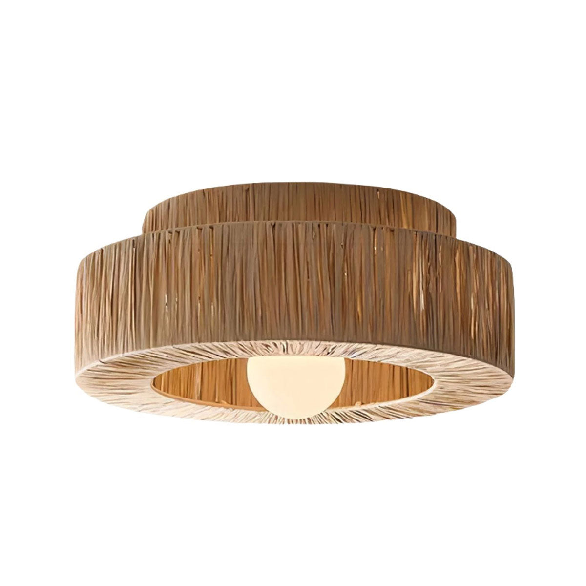 Handcrafted Layered Raffia Grass Ceiling Light