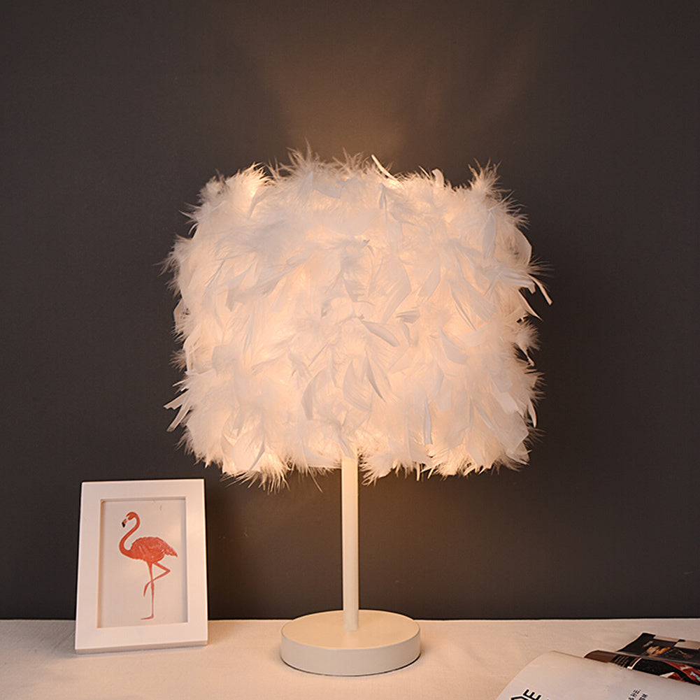 Modern Feather Bedside Table Lamp