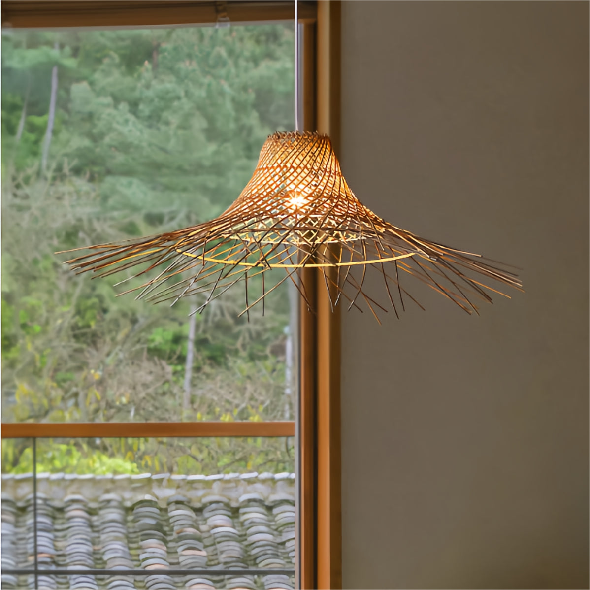 Creative Rustic Straw Hat Pendant Light Fixture