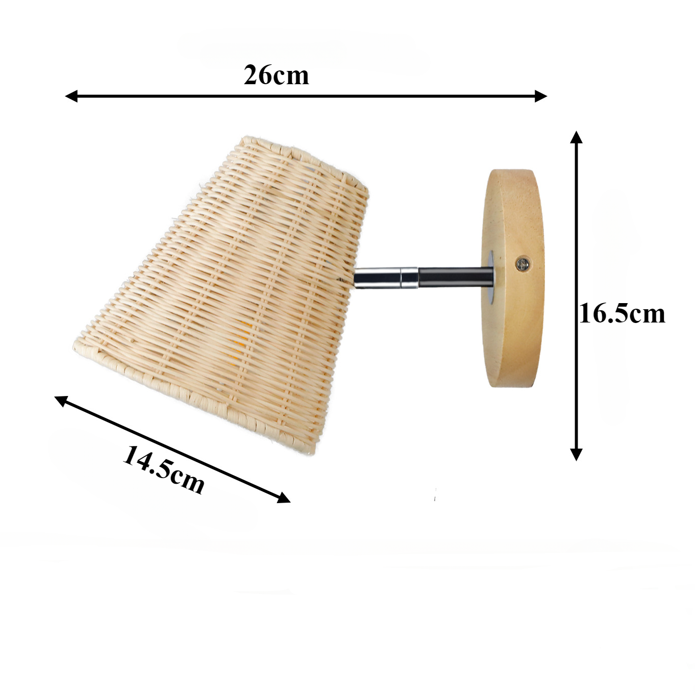 Handcrafted 360° Rotatable Woven Rattan Wall Light