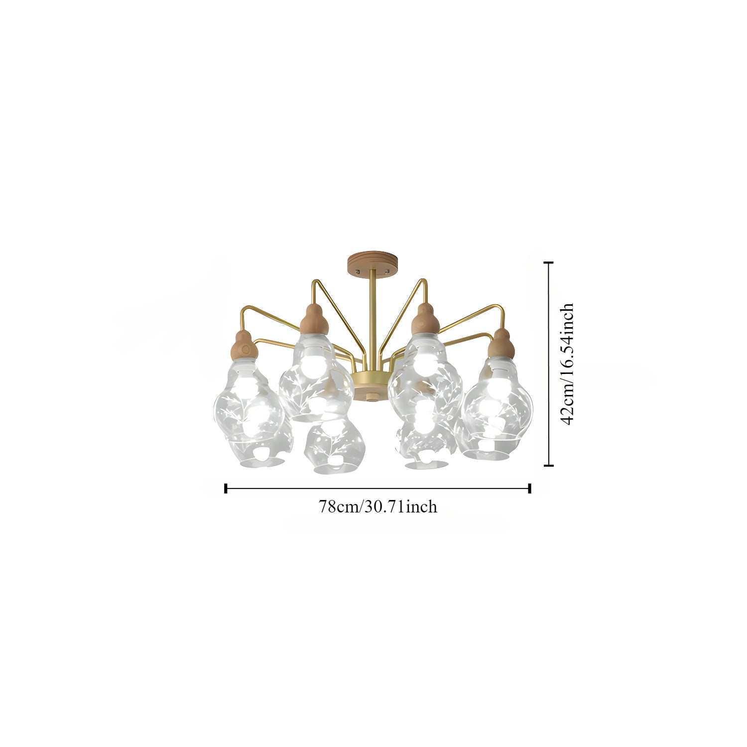 Elegant Nordic Chandelier with Intricate Glass-Cut Floral Design