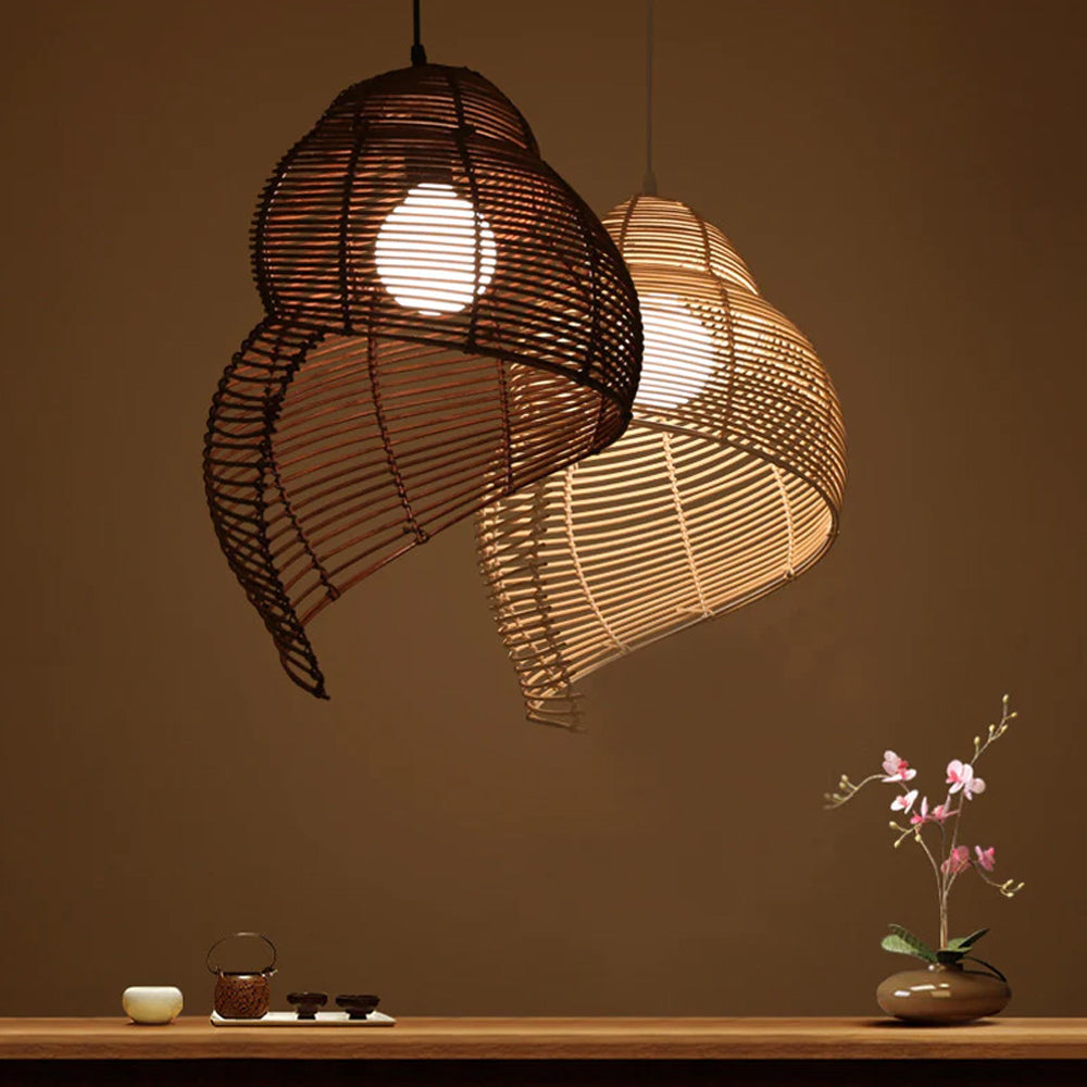 Creative Rattan Conch Pendant Light for Home Lighting Decor