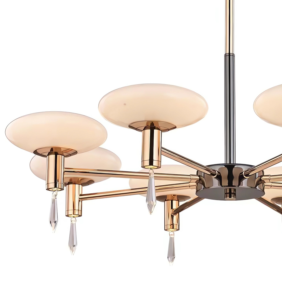 Modern Gold LED Chandelier with Glass Shades