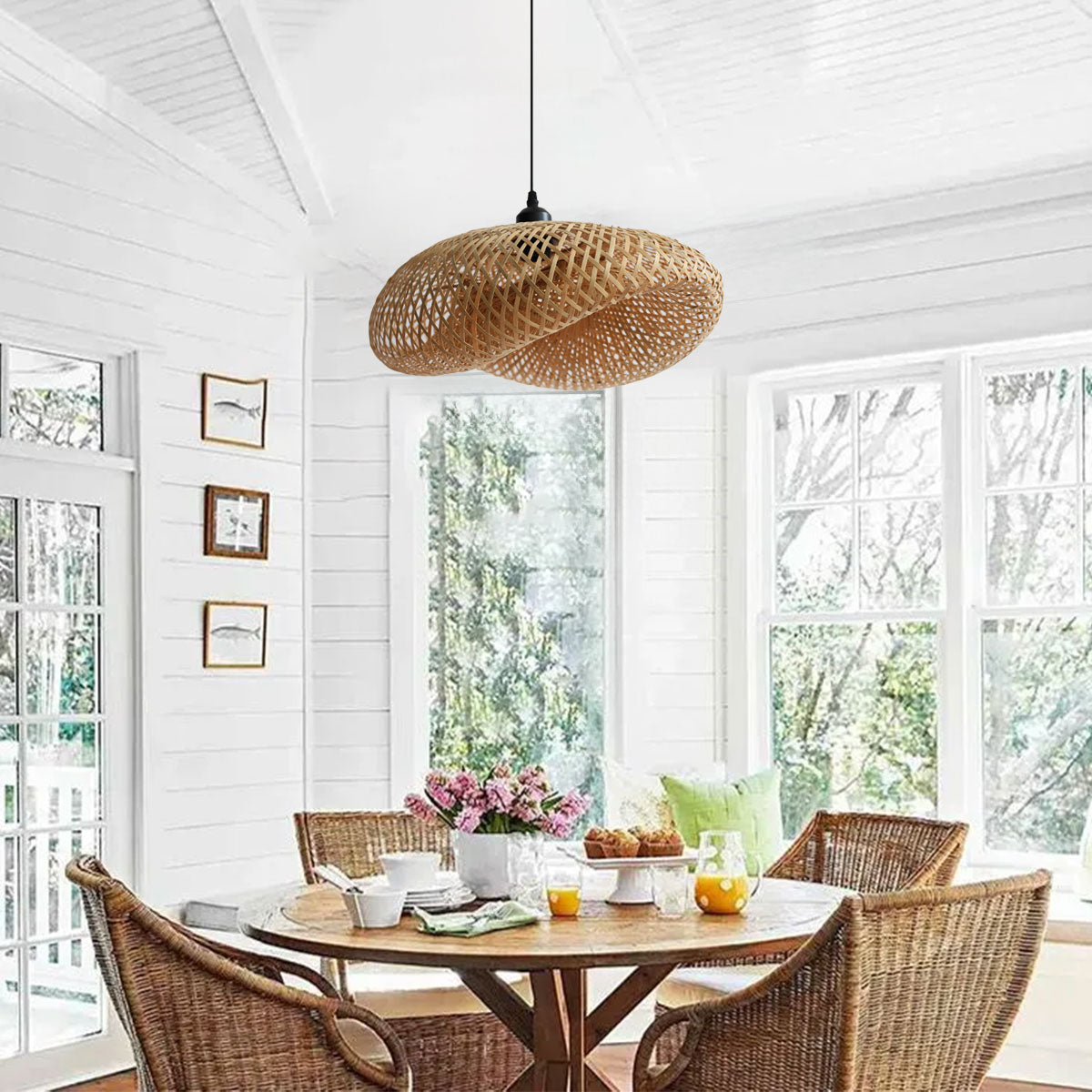 Natural Handmade Eco-Friendly Bamboo Pendant Light for Dining Room