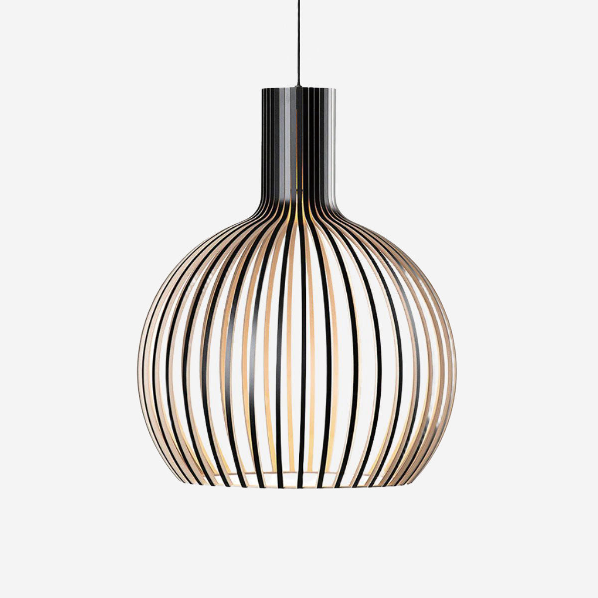 Scandinavian LED Wooden Birdcage Pendant Light