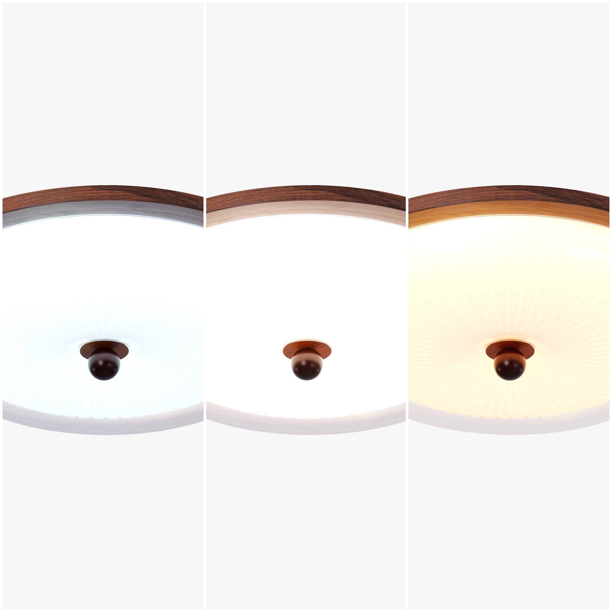 walnut ribbed acrylic ceiling light in a hallway with neat flush fit