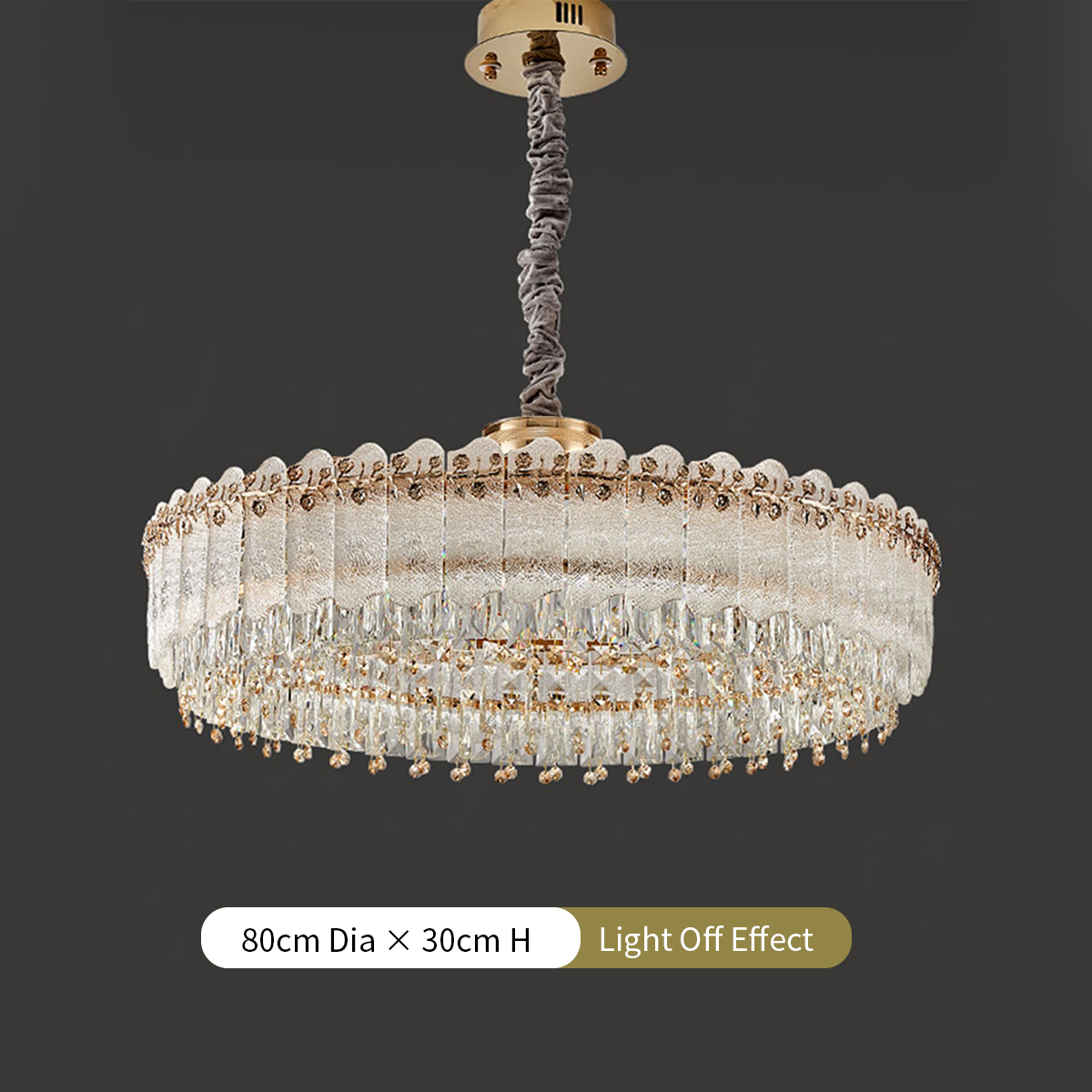 Contemporary Oval & Round Crystal Pendant Ceiling Light Dimmable Fixture