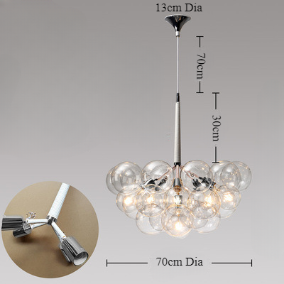 Modern Bubble Clear Glass Globe Chandelier Light Fixture