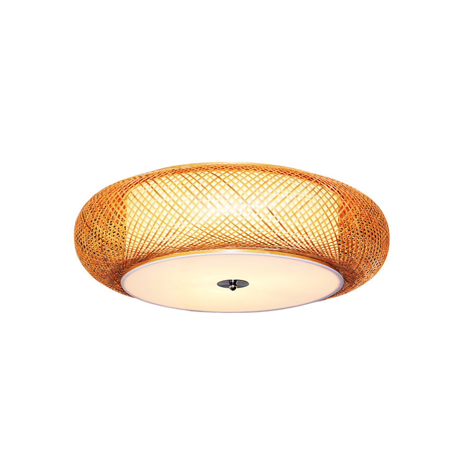 Zen Bamboo Weave Ceiling Light with Antique Charm