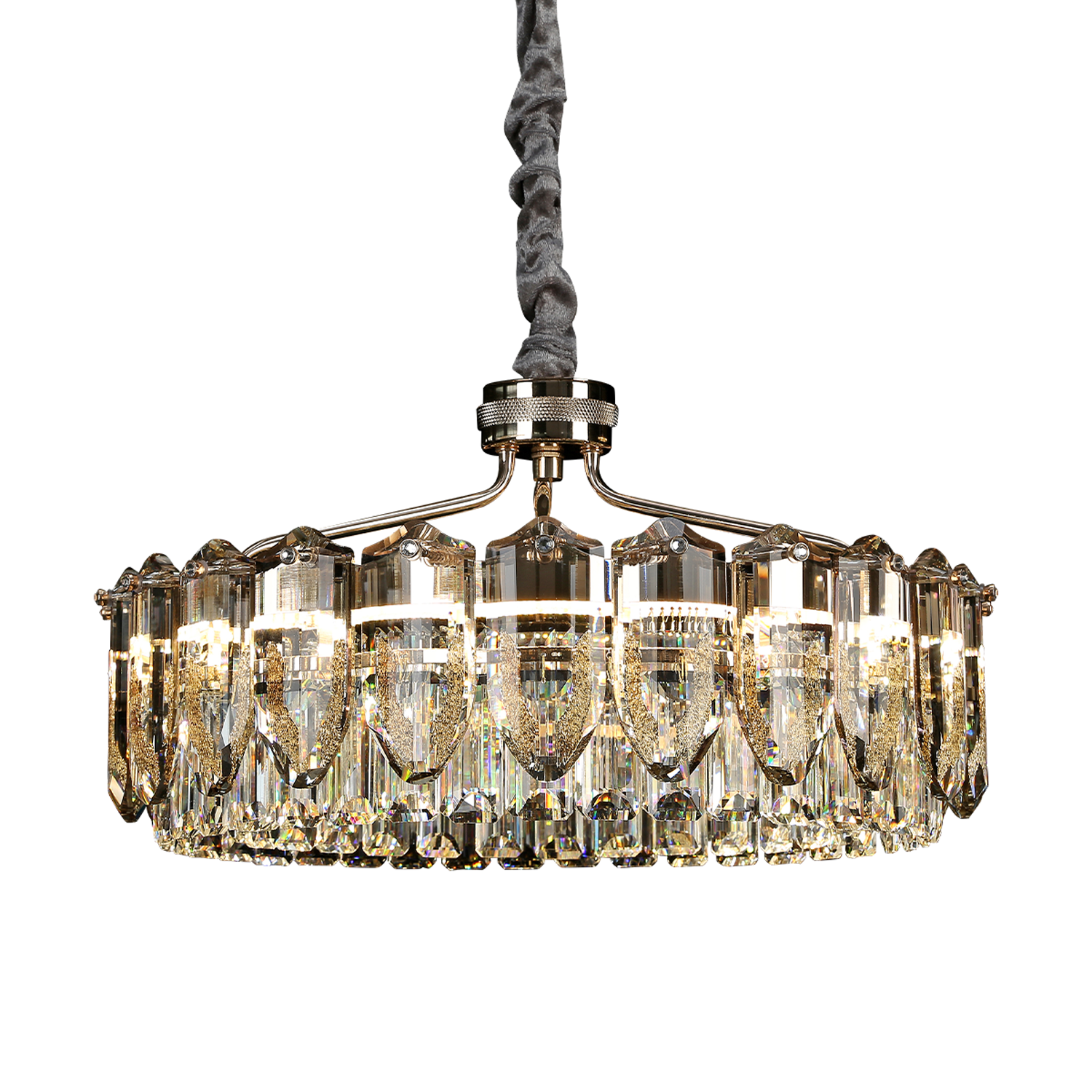 Opulent Crystal Elegance Adjustable Pendant Light