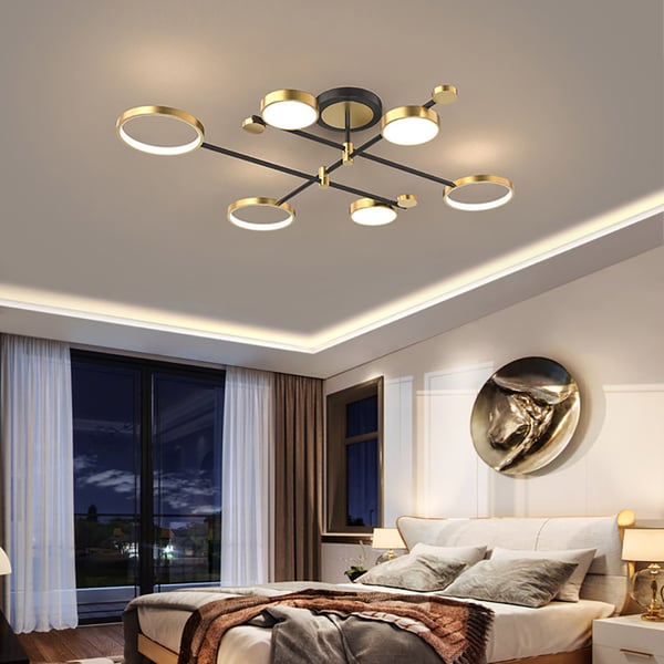 Scandinavian Semi-Flush Mount LED Rings Ceiling Light