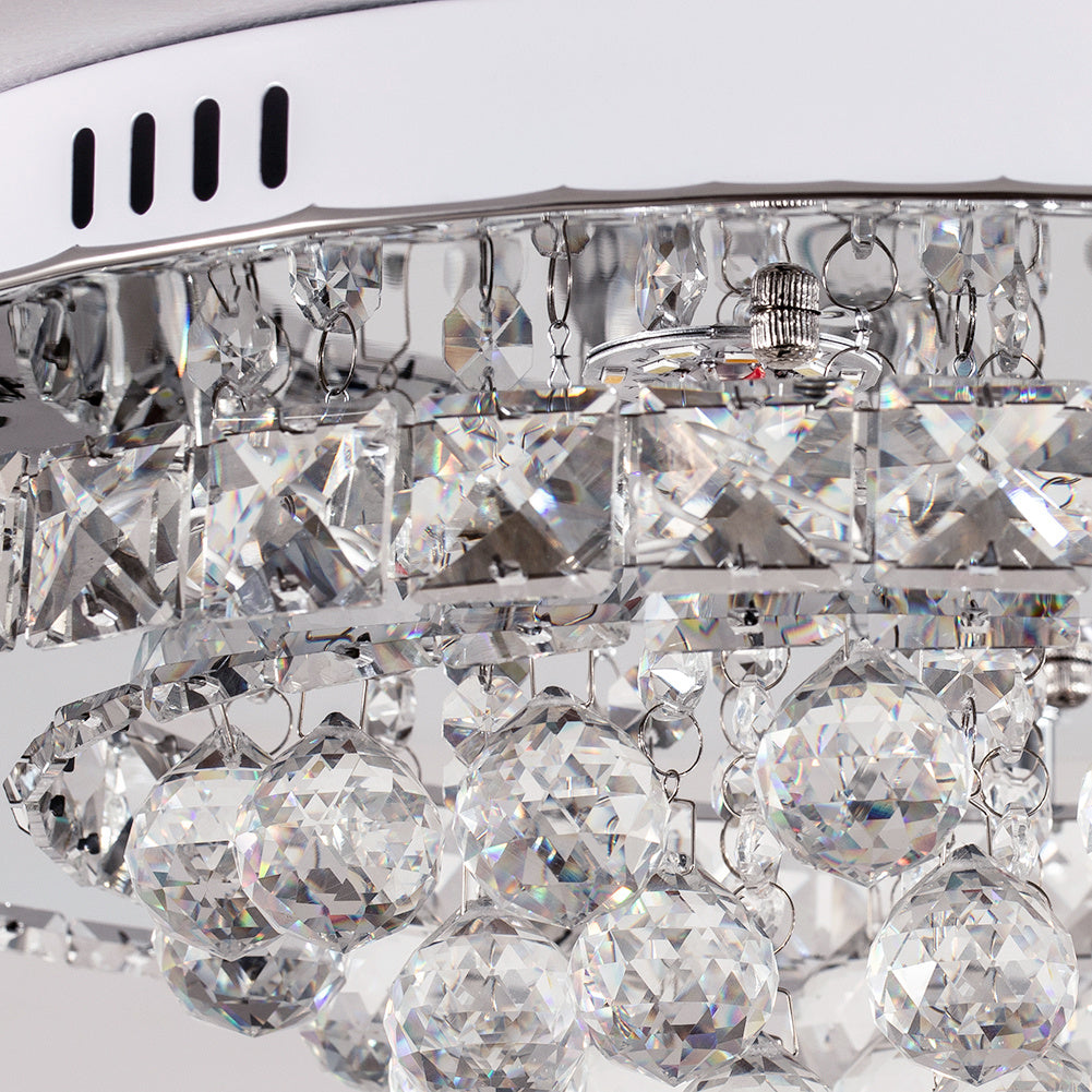 Crystal Raindrop Semi-Flush Mount LED Ceiling Light