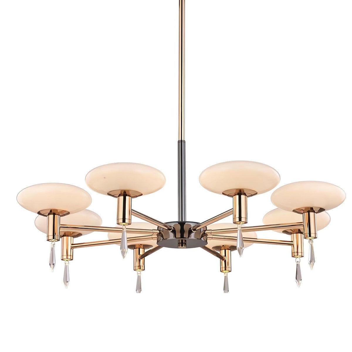 Modern Gold LED Chandelier with Glass Shades