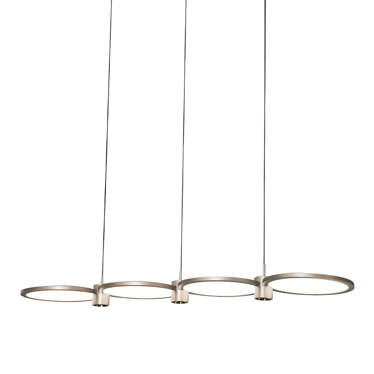 Sleek Silver Linear Pendant Light with Acrylic Shades