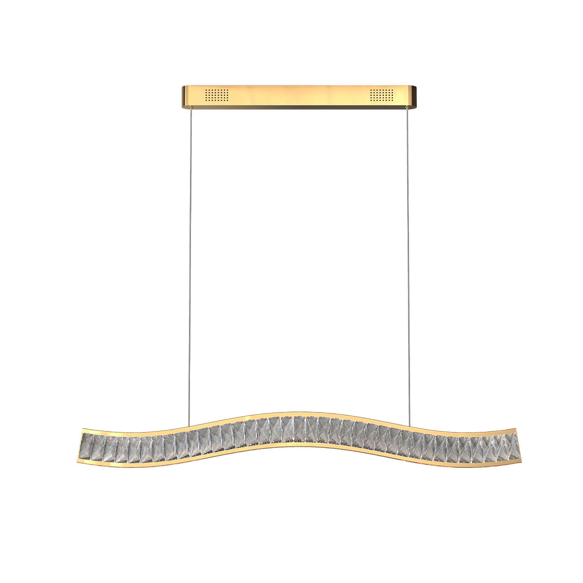 Wave Gold Crystal LED Pendant Light for Modern Interiors