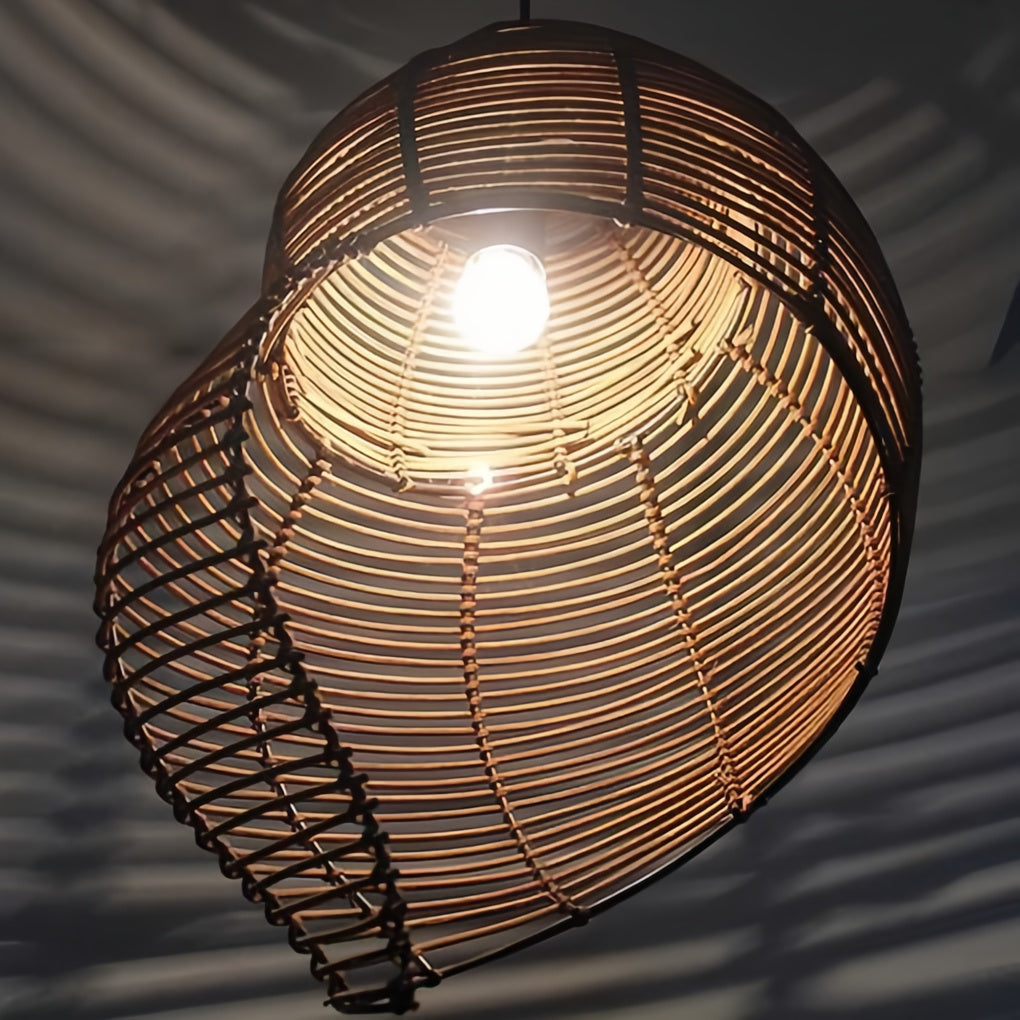 Creative Rattan Conch Pendant Light for Home Lighting Decor