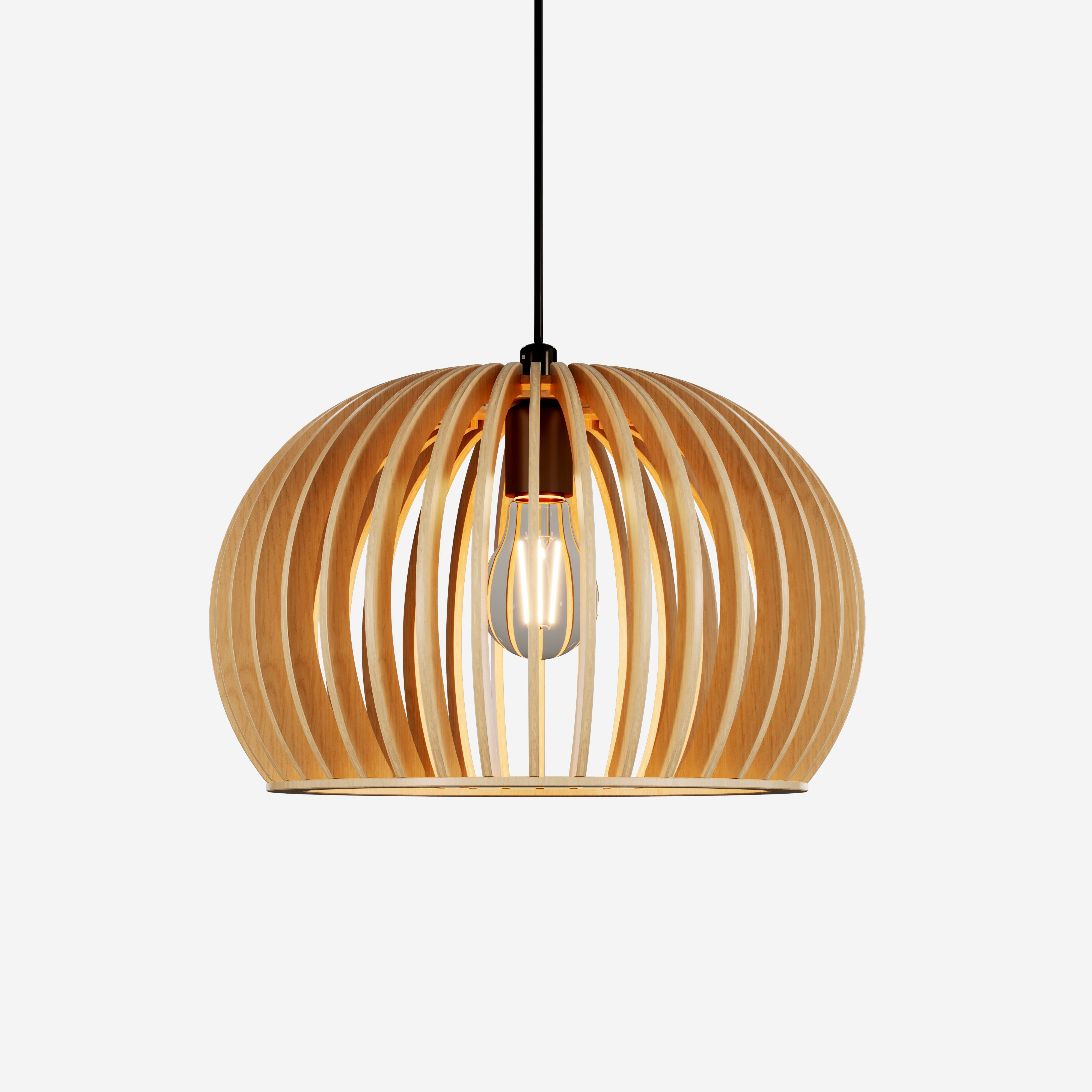 Shadome-Wooden Pendant Light Modern Rustic Hanging Lamp for Living Room Kitchen