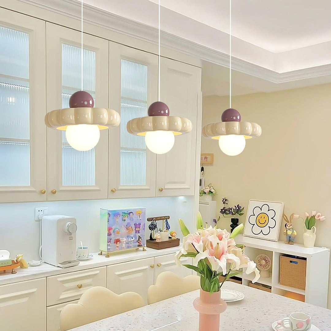 Modern Minimalist Cream Flower Pendant Light