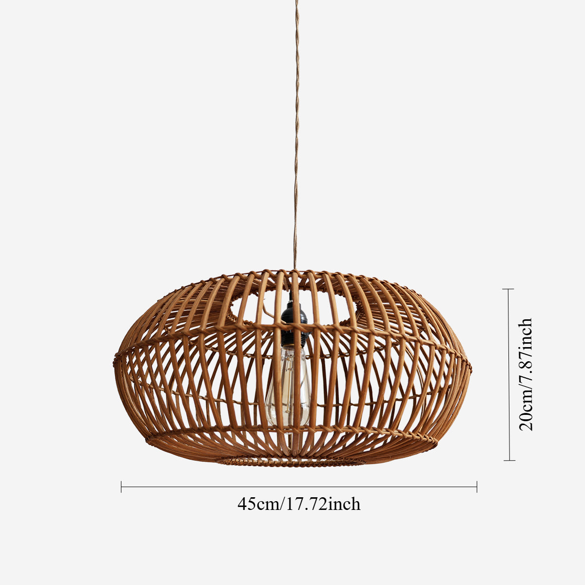 Natural Bamboo Woven Round Pendant Light for Warm Interiors