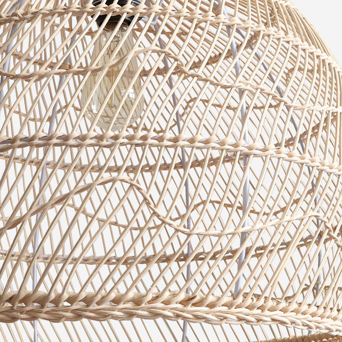 Woven Rattan Dome Pendant Light for Rustic Interiors