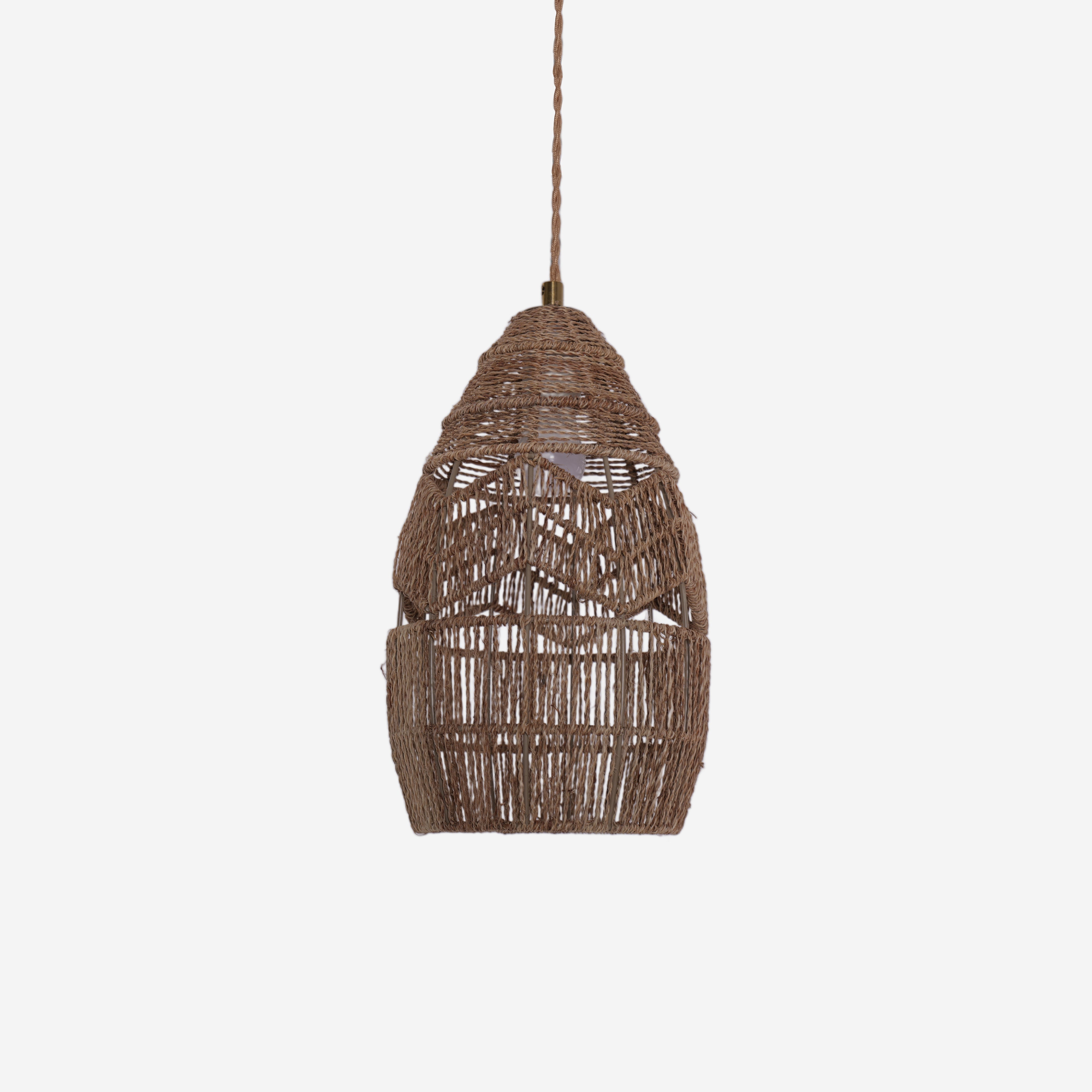 Handwoven Rattan Bell Pendant Light for Dining Room Decor