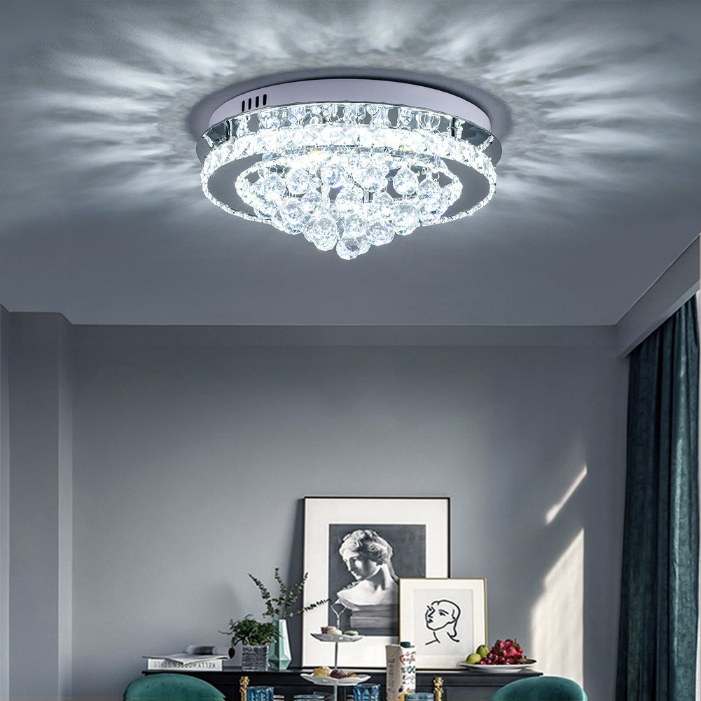 Crystal Raindrop Semi-Flush Mount LED Ceiling Light