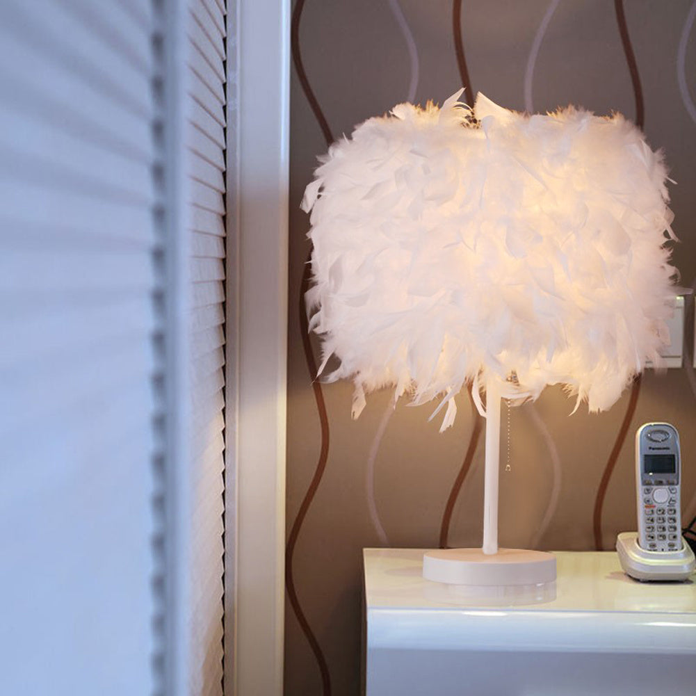 Modern Feather Bedside Table Lamp