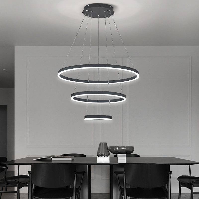 Modern 3 Acrylic Ring Led Pendant