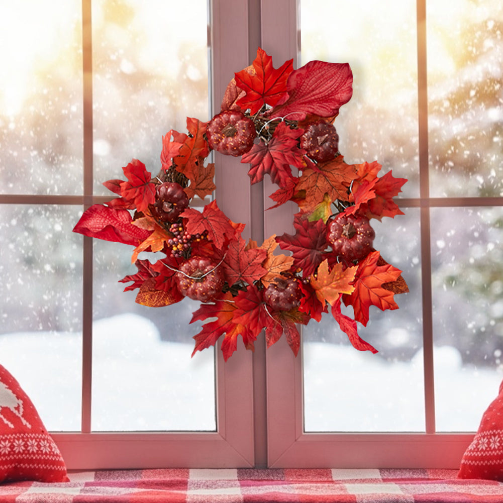 Maple Leaf Wall Hanging Wreath Front Door Decoration