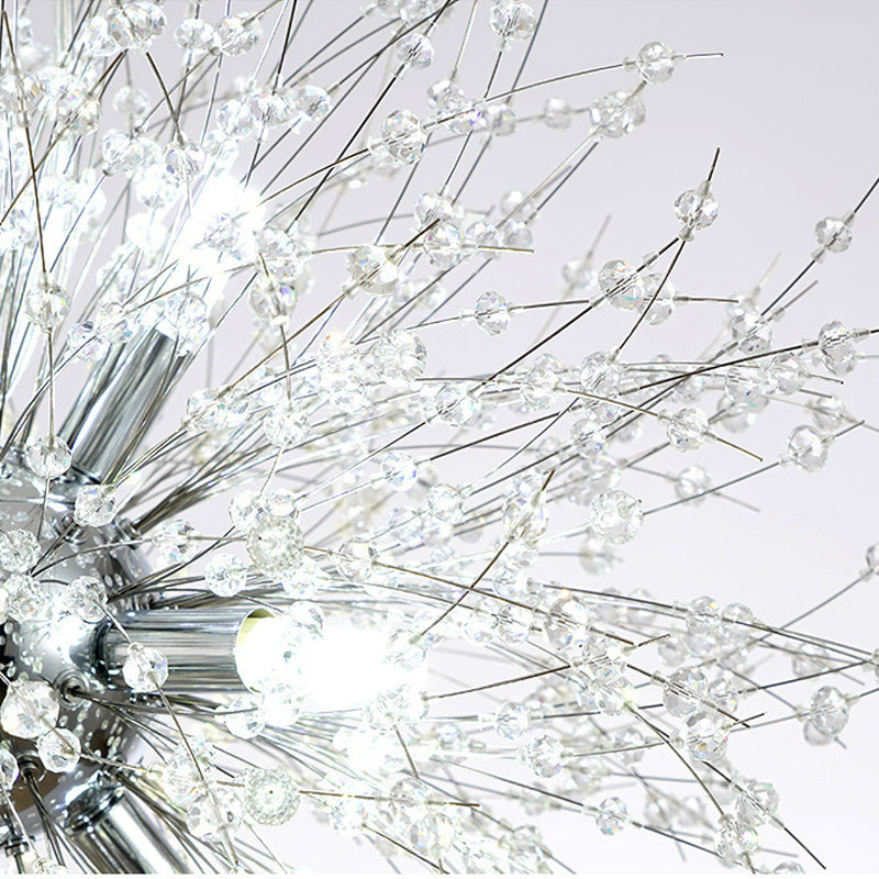 Mid-Century Crystal Firework Pendant Ceiling Light