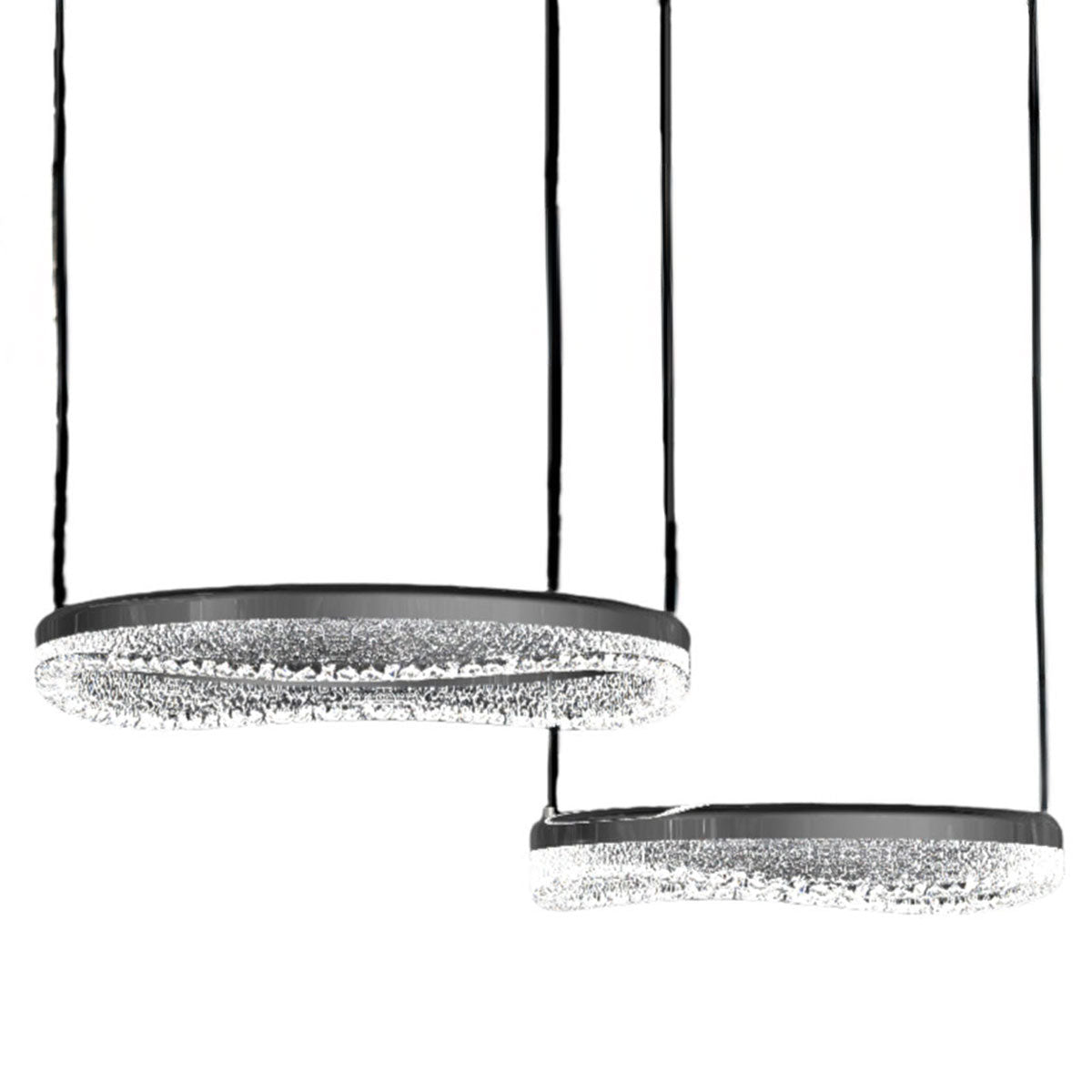 Pearl Black Wave LED Pendant Light in Aluminum Alloy