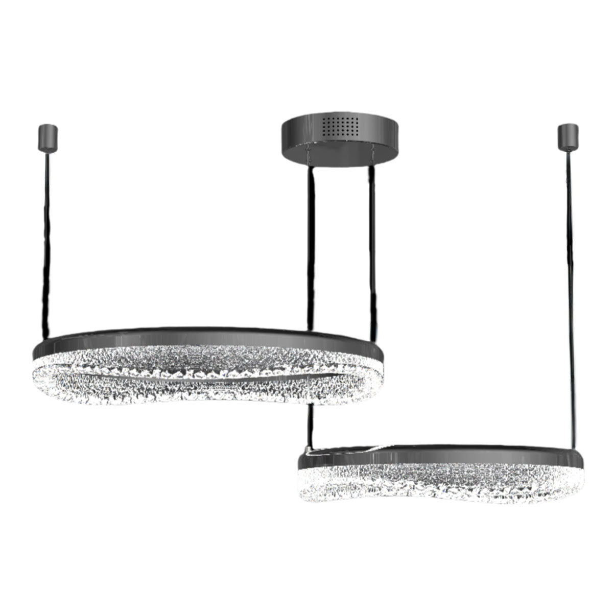 Pearl Black Wave LED Pendant Light in Aluminum Alloy