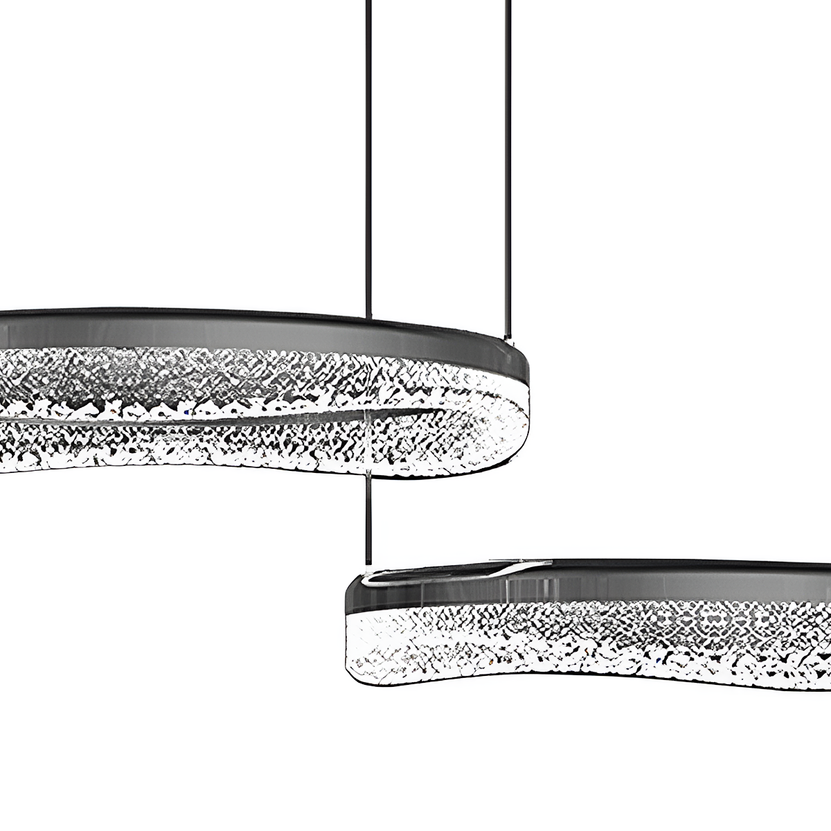 Pearl Black Wave LED Pendant Light in Aluminum Alloy