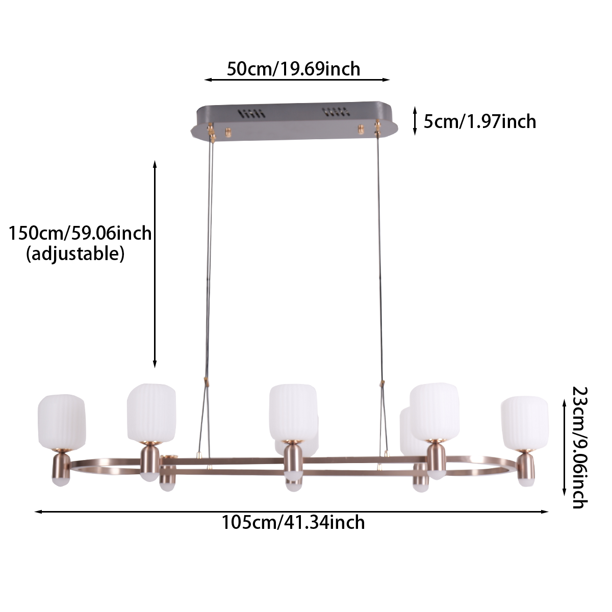 Modern Minimalist Luxury Bronze Chandelier with Acrylic Shades