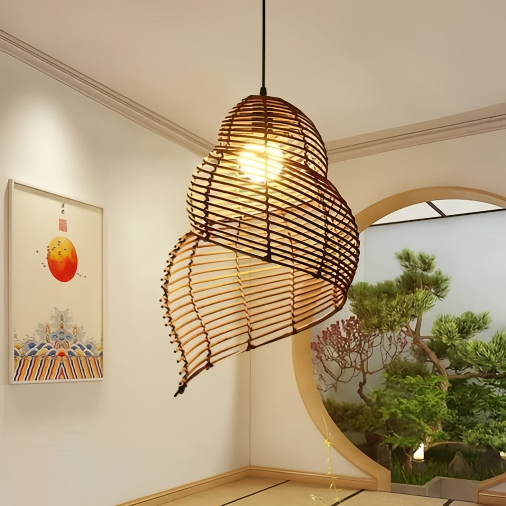 Creative Rattan Conch Pendant Light for Home Lighting Decor