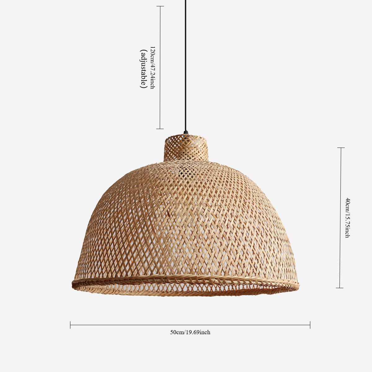 Natural Bamboo Woven Dome Pendant Light for Cozy Spaces