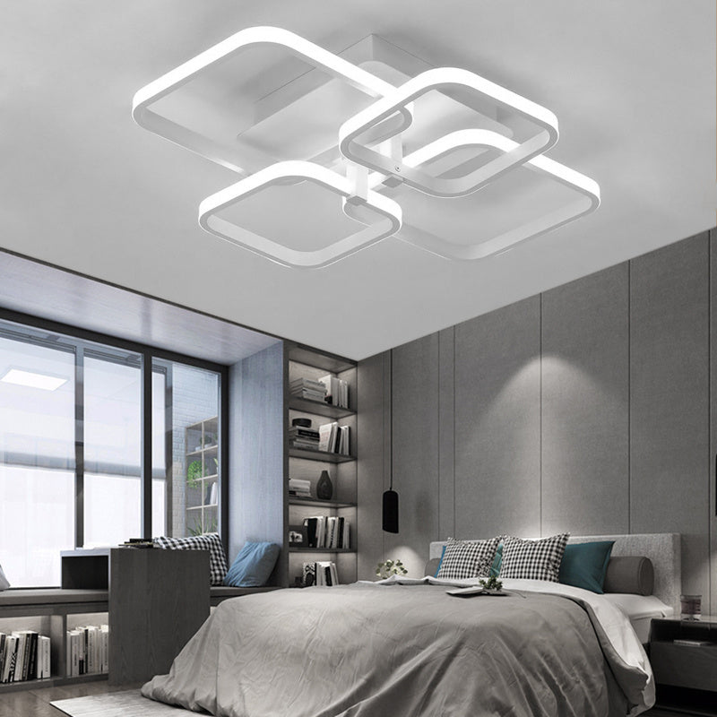 Modern LED Ceiling Light with Square Lampshades - Non-dimmable