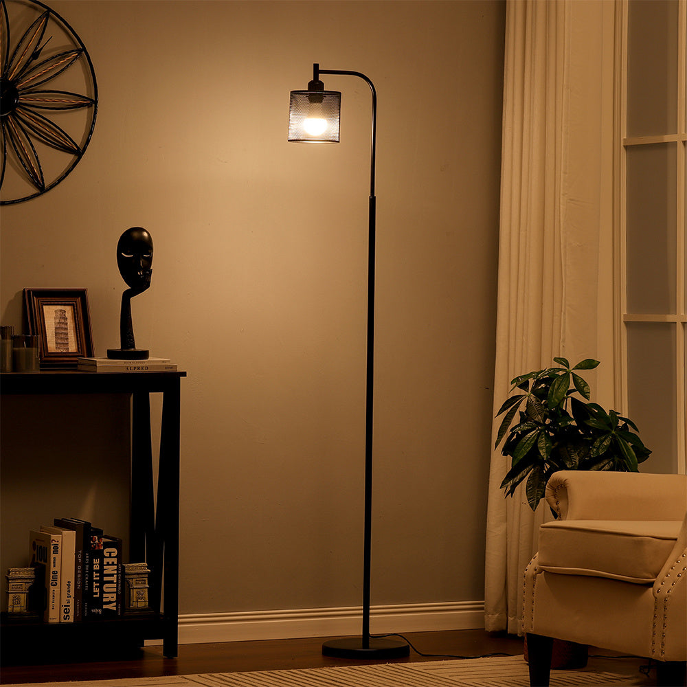 Modern Industrial Style Black Metal Floor Lamp