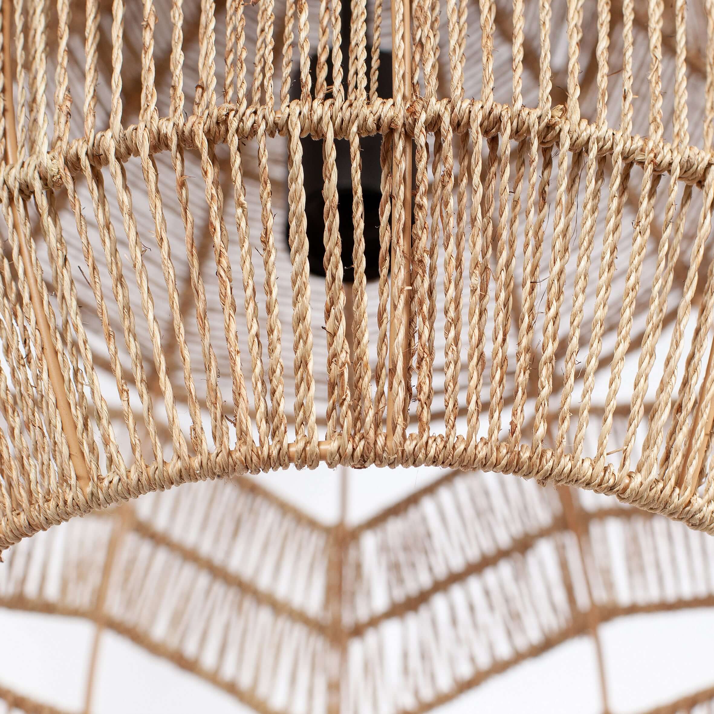 Handwoven Hemp Rope Pendant Light Retro Hanging Lamp