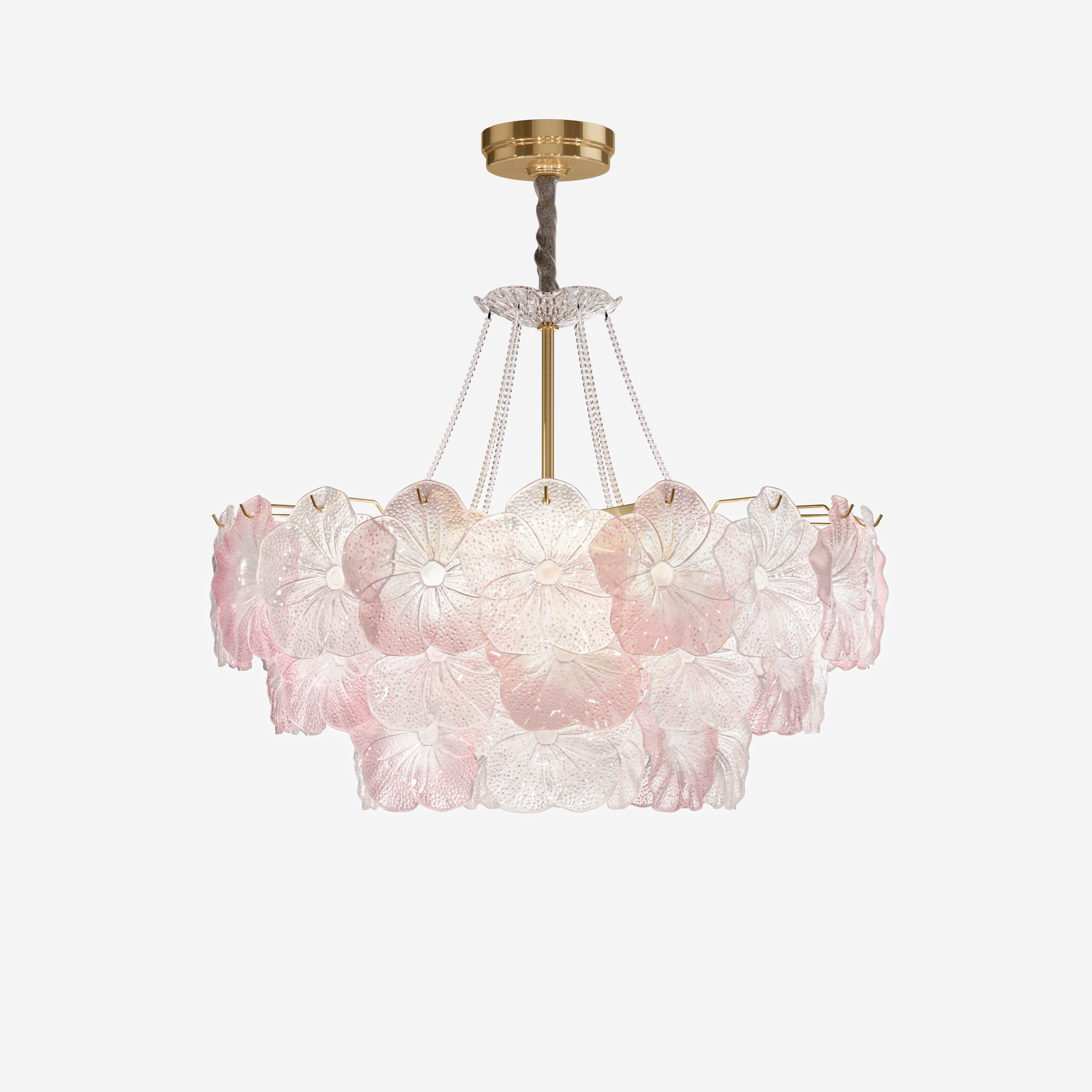 Elegant Glass Chandelier with Adjustable Hanging Length