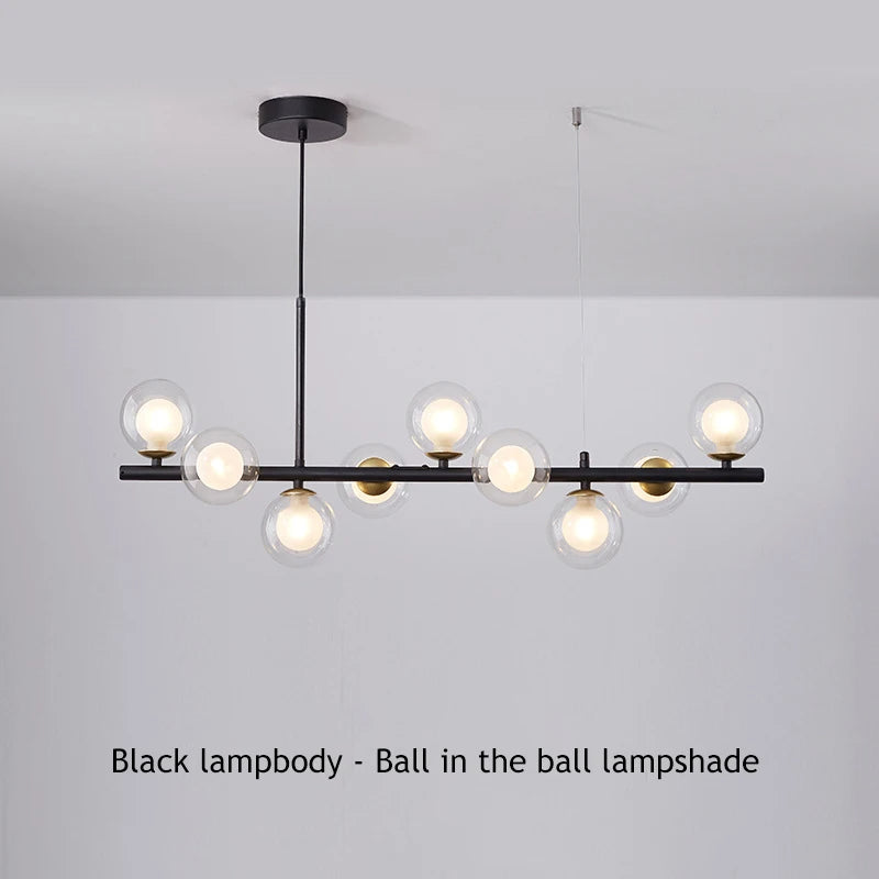 Modern Creative Multi-Bulb Horizontal Pendant Popular Island Light Fixture