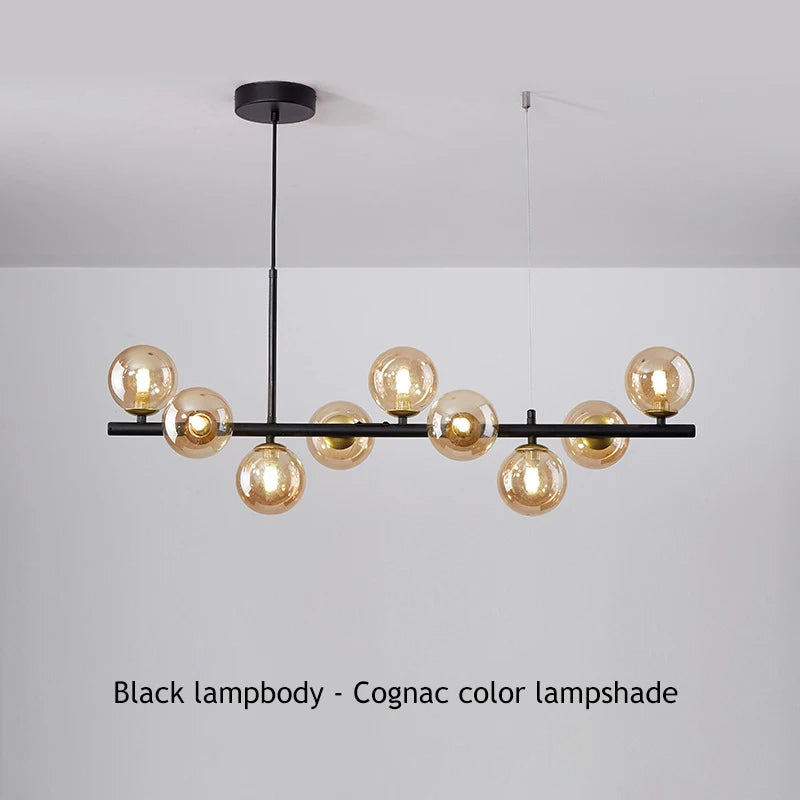 Modern Creative Multi-Bulb Horizontal Pendant Popular Island Light Fixture