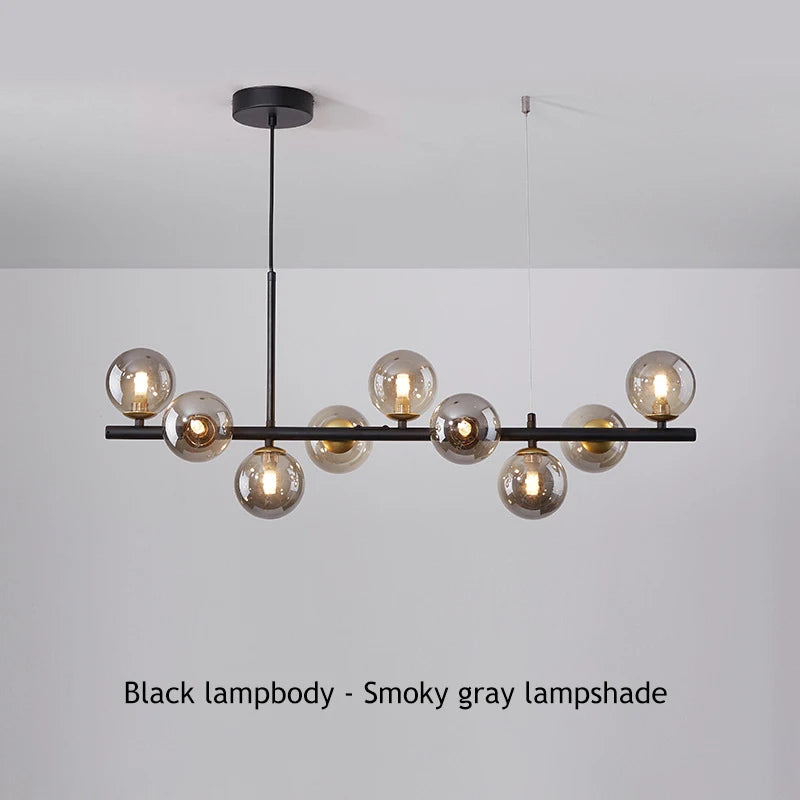 Modern Creative Multi-Bulb Horizontal Pendant Popular Island Light Fixture