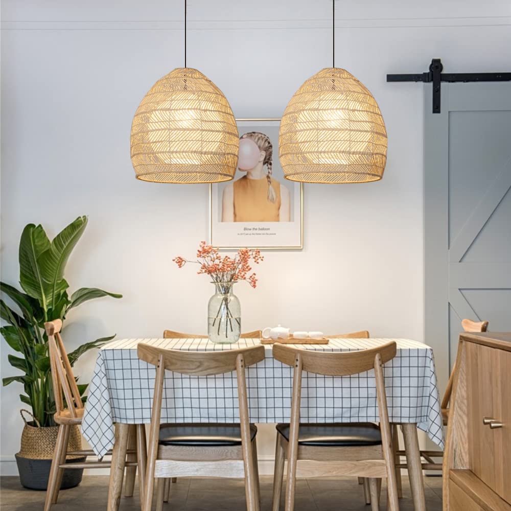 Rattan Art Pendant Light Hanging Decor Rustic Style(Version A)