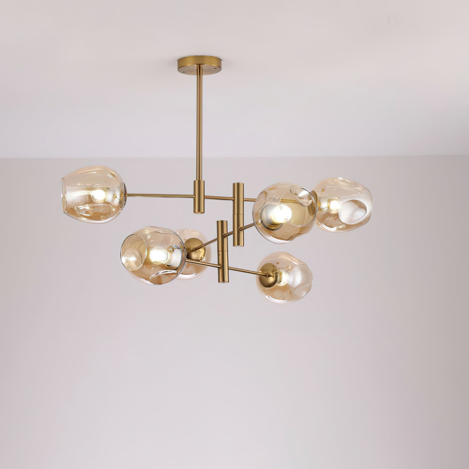 Postmodern Luxe Spuntik Chandelier With Glass Shade